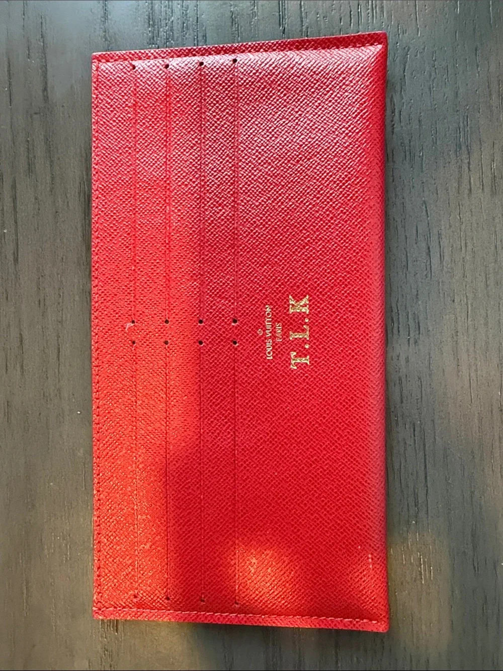 Authentic Louis Vuitton Red Leather Card Holder
